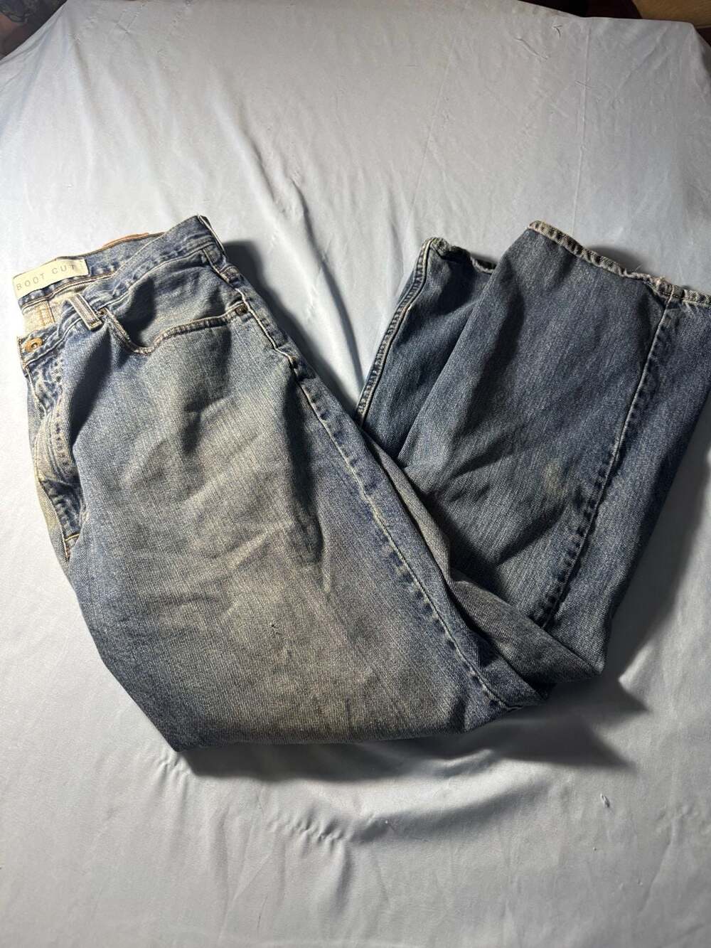 Arizona Boot Cut Jeans Size 33x30 Distressed Blue Denim